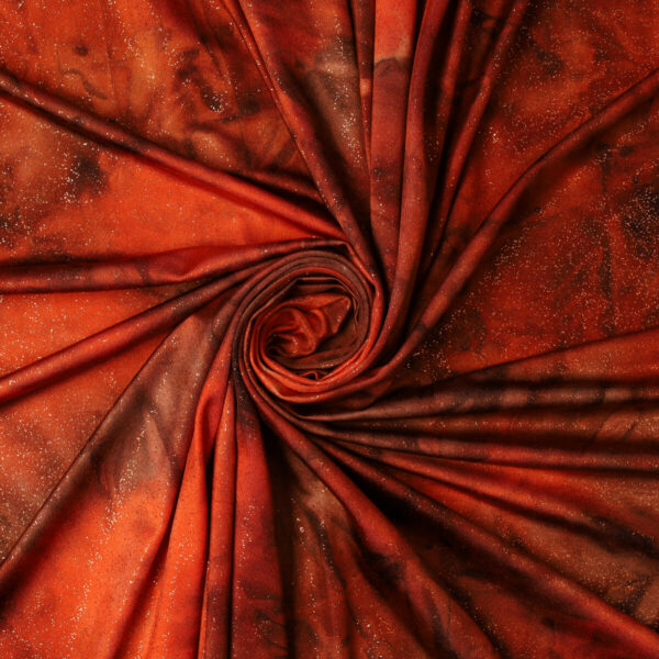 Lycra Bielastica Maltinta Glitter al Metro - Fuoco Glitter Arancio