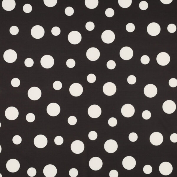Lycra Fantasia SGV Carnival - Pois Irregolari Fondo Nero Pois Bianchi