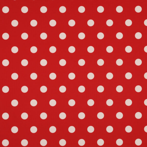 Lycra Fantasia SGV Carnival - Pois Piccolo Fondo Rosso Pois Bianco
