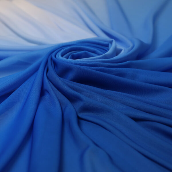 Mesh (Tulle) Bielastico Degradé al Metro - Blu Royal Sfumato