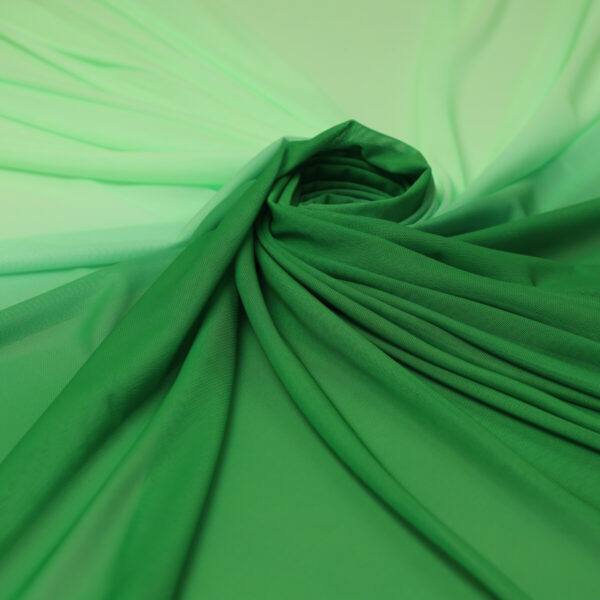 Mesh (Tulle) Bielastico Degradé al Metro - Verde Sfumato