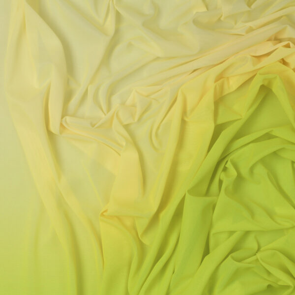 Mesh (Tulle) Bielastico Degradé al Metro - Lime Sfumato