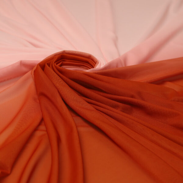 Mesh (Tulle) Bielastico Degradé al Metro - Coccio Sfumato