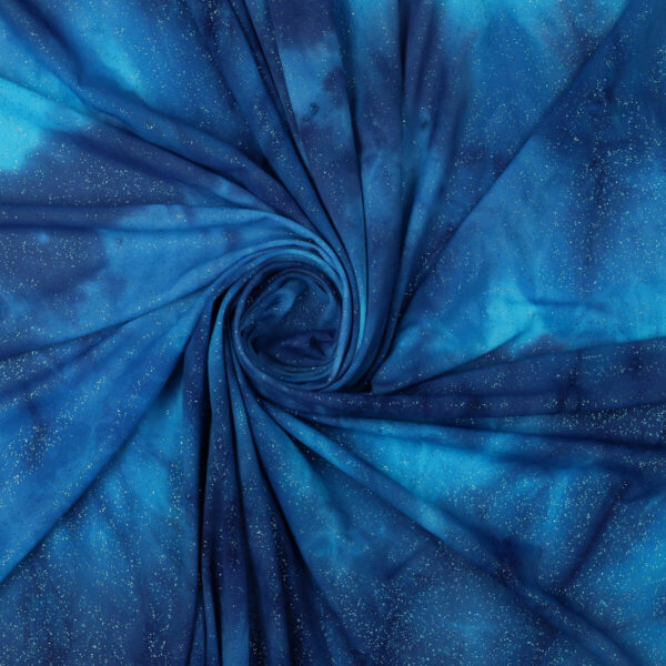 Mesh (Tulle) Bielastico Maltinto Glitter al Metro - Caraibi Glitter Turchese