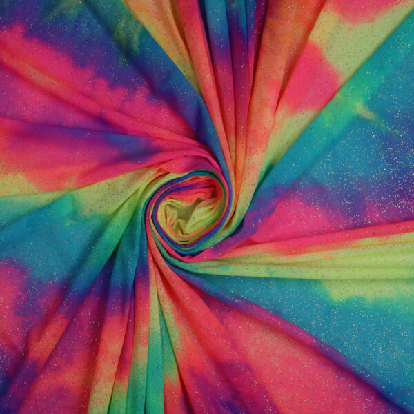 Mesh (Tulle) Bielastico Maltinto Glitter al Metro - Fiesta Glitter Oro