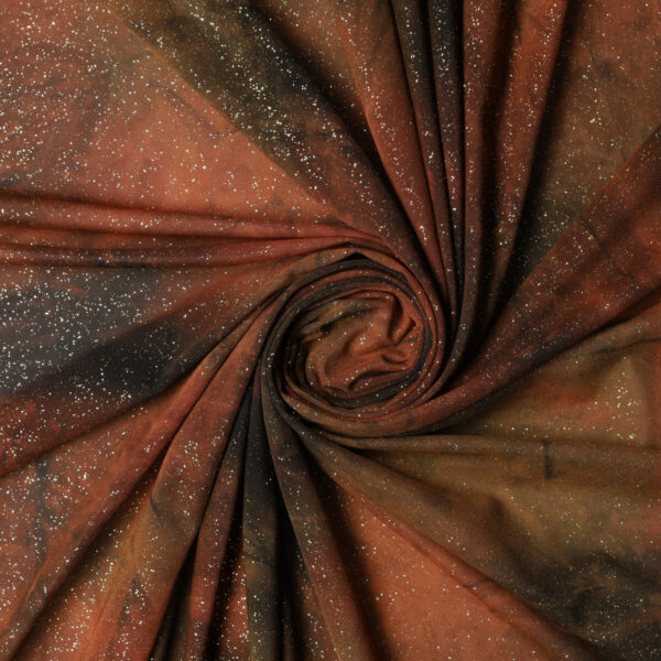 Mesh (Tulle) Bielastico Maltinto Glitter al Metro - Army Glitter Oro