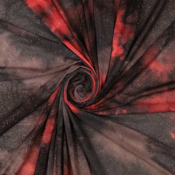 Mesh (Tulle) Bielastico Maltinto Glitter al Metro - Lava Glitter Rosa