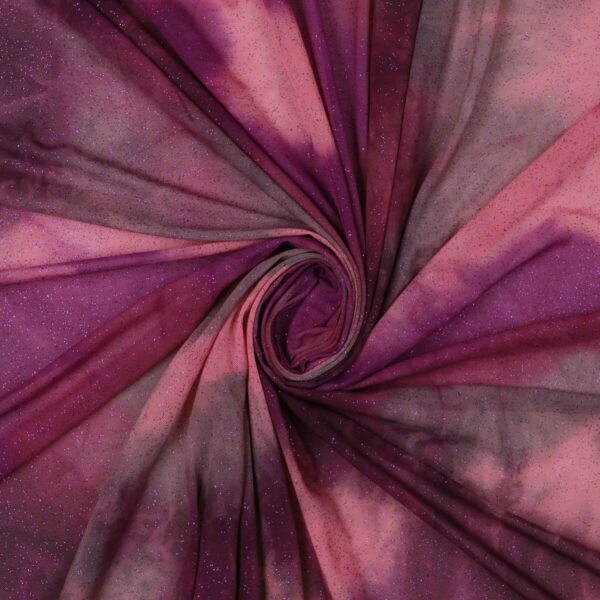 Mesh (Tulle) Bielastico Maltinto Glitter al Metro - Uva Glitter Viola