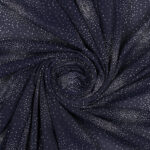 Tessuto Mesh (Tulle) Monoelastico Esplosione Glitter - al Metro - Blu Navy Glitter Argento