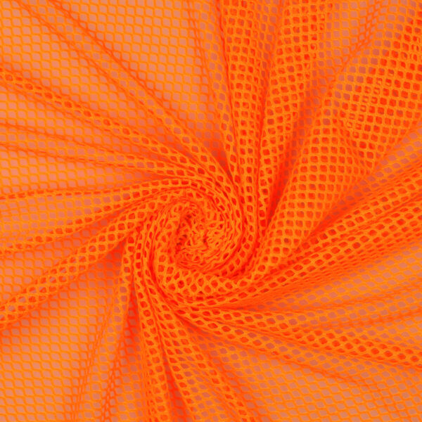 Tessuto Rete Stretch - al Metro - Arancio