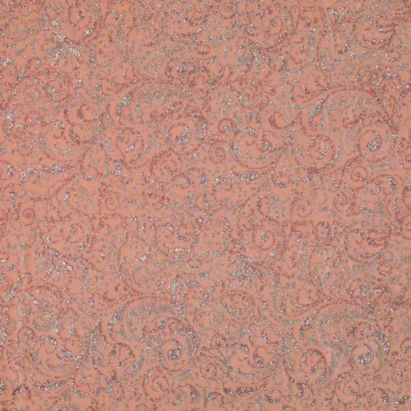 Velluto Bielastico Glitter Bicolore Barocco - al Metro - Rosa Glitter Argento