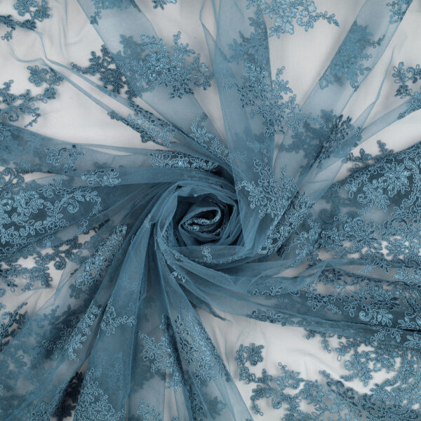 Pizzo Macramè Pregiato - Fantasia Giglio - Mezzo Metro - Ottanio Chiaro