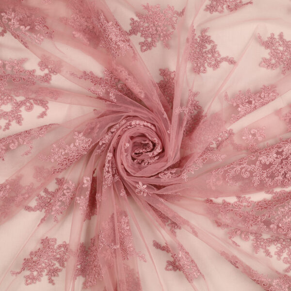 Pizzo Macramè Pregiato - Fantasia Giglio - Mezzo Metro - Rosa Antico