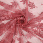 Pizzo Macramè Pregiato - Fantasia Giglio - al Metro - Rosa Sorrento