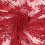 Pizzo Macramè Pregiato - Fantasia Giglio - al Metro - Rosso Carminio