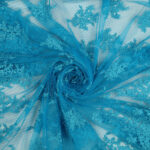 Pizzo Macramè Pregiato - Fantasia Giglio - al Metro - Turchese