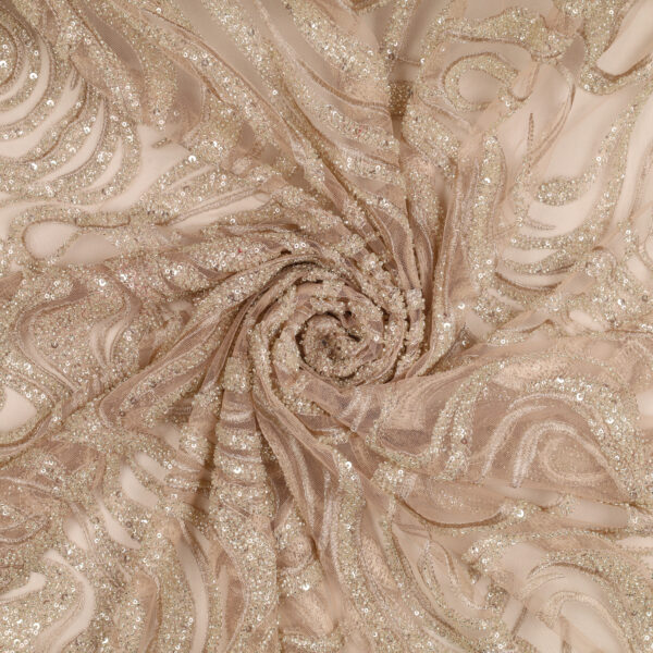 Pizzo Macramè Pregiato – Fantasia Onde – Mezzo Metro – Nudo Chiaro