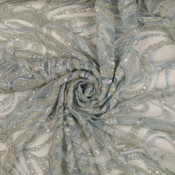 Pizzo Macramè Pregiato – Fantasia Onde – Mezzo Metro – Cristallo