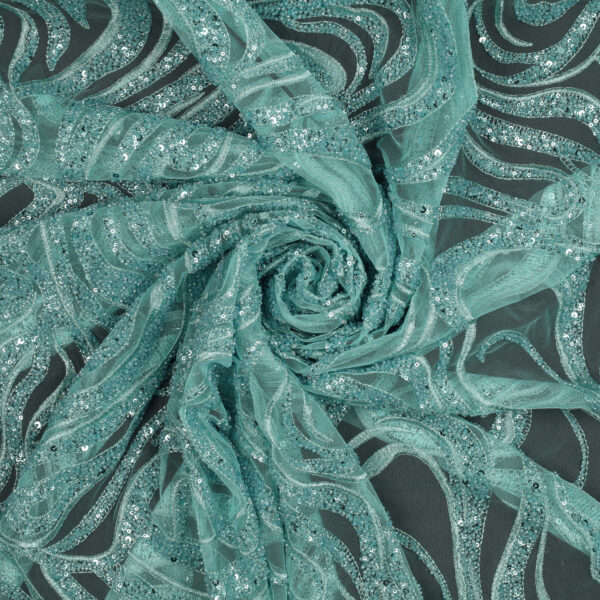 Pizzo Macramè Pregiato – Fantasia Onde – Mezzo Metro – Acqua