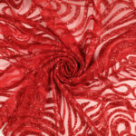 Pizzo Macramè Pregiato – Fantasia Onde – al Metro – Rosso