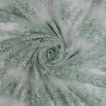 Pizzo Macramè Pregiato – Fantasia Cristallo Fiorito – al Metro – Verde Acqua