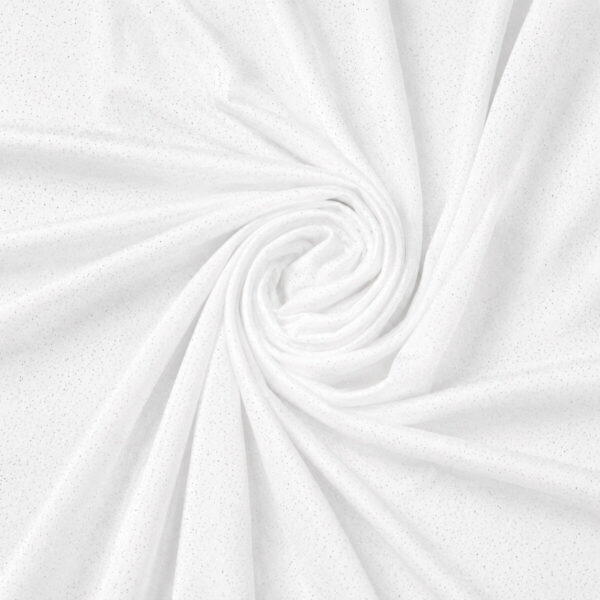 Lycra Bielastica Fantasia Luminex - al Metro - Bianco Glitter Argento