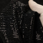 Paillettes Elastica Cerchio - al Metro - Nero Paillettes Nera